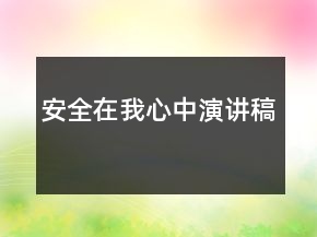 安全在我心中演講稿