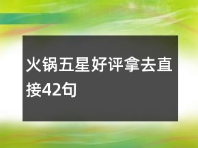 火鍋五星好評(píng)拿去直接42句
