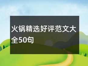 火鍋精選好評范文大全50句