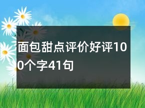 面包甜點(diǎn)評(píng)價(jià)好評(píng)100個(gè)字41句