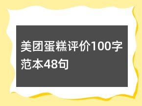 美團(tuán)蛋糕評(píng)價(jià)100字范本48句