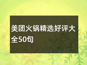 美團火鍋精選好評大全50句