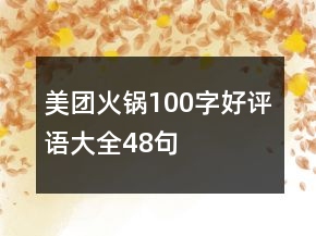美團(tuán)火鍋100字好評語大全48句