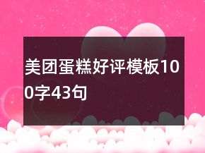 美團蛋糕好評模板100字43句