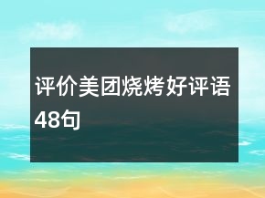 評價美團燒烤好評語48句