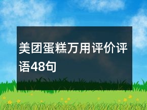 美團蛋糕萬用評價評語48句