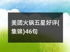 美團(tuán)火鍋五星好評(píng)(集錦)46句