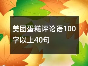 美團(tuán)蛋糕評論語100字以上40句