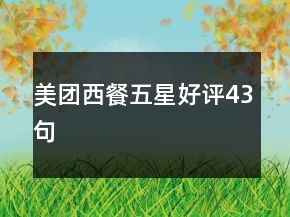 美團西餐五星好評43句