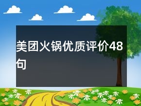 美團(tuán)火鍋優(yōu)質(zhì)評價48句