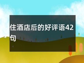 住酒店后的好評語42句