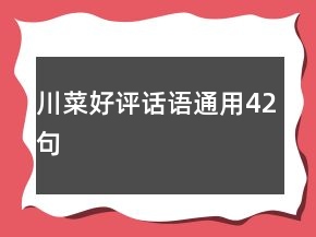 川菜好評話語通用42句