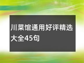 川菜館通用好評精選大全45句