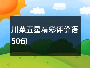 川菜五星精彩評價語50句