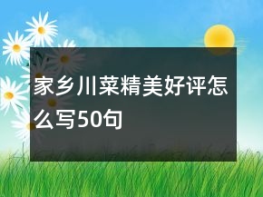 家鄉(xiāng)川菜精美好評怎么寫50句
