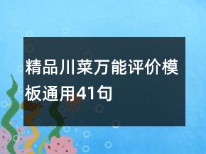 精品川菜萬能評價模板通用41句
