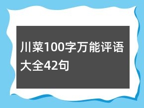川菜100字萬能評(píng)語大全42句