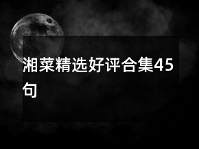 湘菜精選好評合集45句
