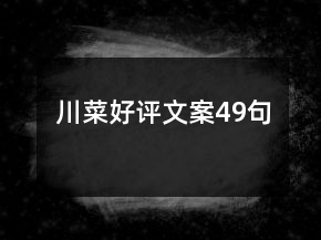 川菜好評文案49句