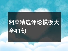 湘菜精選評論模板大全41句