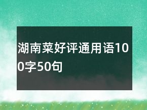 湖南菜好評通用語100字50句