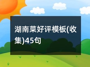 湖南菜好評模板(收集)45句