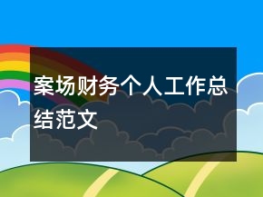 案場財務(wù)個人工作總結(jié)范文