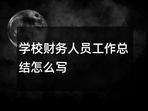 學校財務人員工作總結(jié)怎么寫