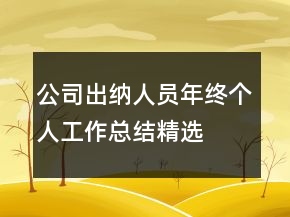公司出納人員年終個(gè)人工作總結(jié)精選