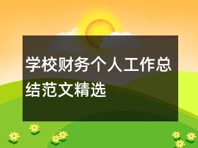 學(xué)校財(cái)務(wù)個(gè)人工作總結(jié)范文精選