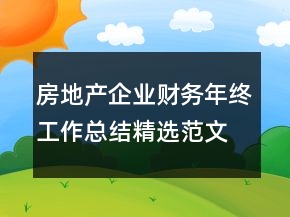 房地產(chǎn)企業(yè)財務(wù)年終工作總結(jié)精選范文