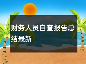 財務人員自查報告總結最新
