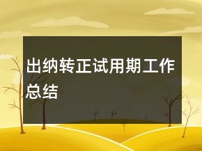 出納轉(zhuǎn)正試用期工作總結(jié)