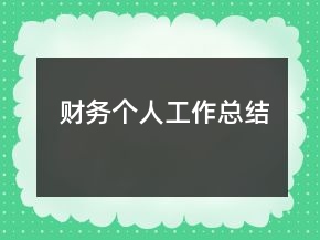 財務(wù)個人工作總結(jié)
