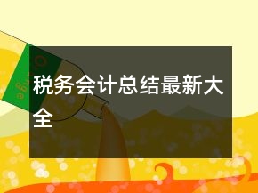 稅務會計總結最新大全