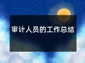 審計(jì)人員的工作總結(jié)