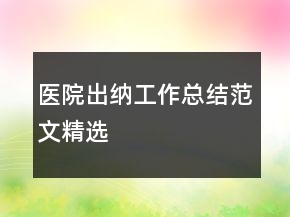 醫(yī)院出納工作總結(jié)范文精選