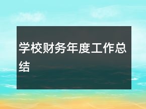 學(xué)校財(cái)務(wù)年度工作總結(jié)