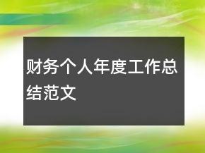 財務(wù)個人年度工作總結(jié)范文