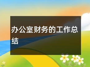辦公室財務的工作總結