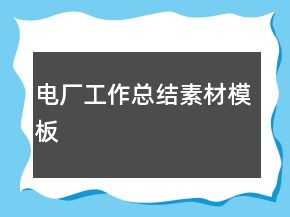 電廠工作總結素材模板