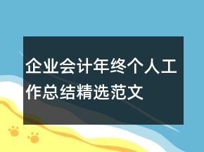 企業(yè)會(huì)計(jì)年終個(gè)人工作總結(jié)精選范文