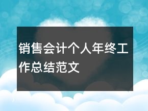 銷售會(huì)計(jì)個(gè)人年終工作總結(jié)范文