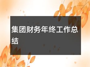 集團(tuán)財(cái)務(wù)年終工作總結(jié)