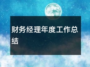 財(cái)務(wù)經(jīng)理年度工作總結(jié)