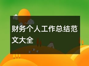 財(cái)務(wù)個人工作總結(jié)范文大全