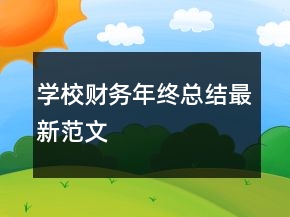 學(xué)校財(cái)務(wù)年終總結(jié)最新范文