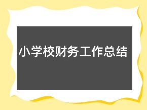 小學校財務工作總結(jié)