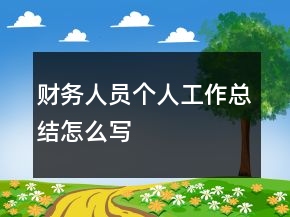 財務(wù)人員個人工作總結(jié)怎么寫