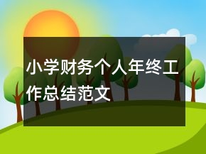 小學財務個人年終工作總結(jié)范文